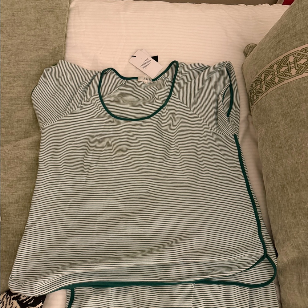 Lake Pajama green and white pant set
